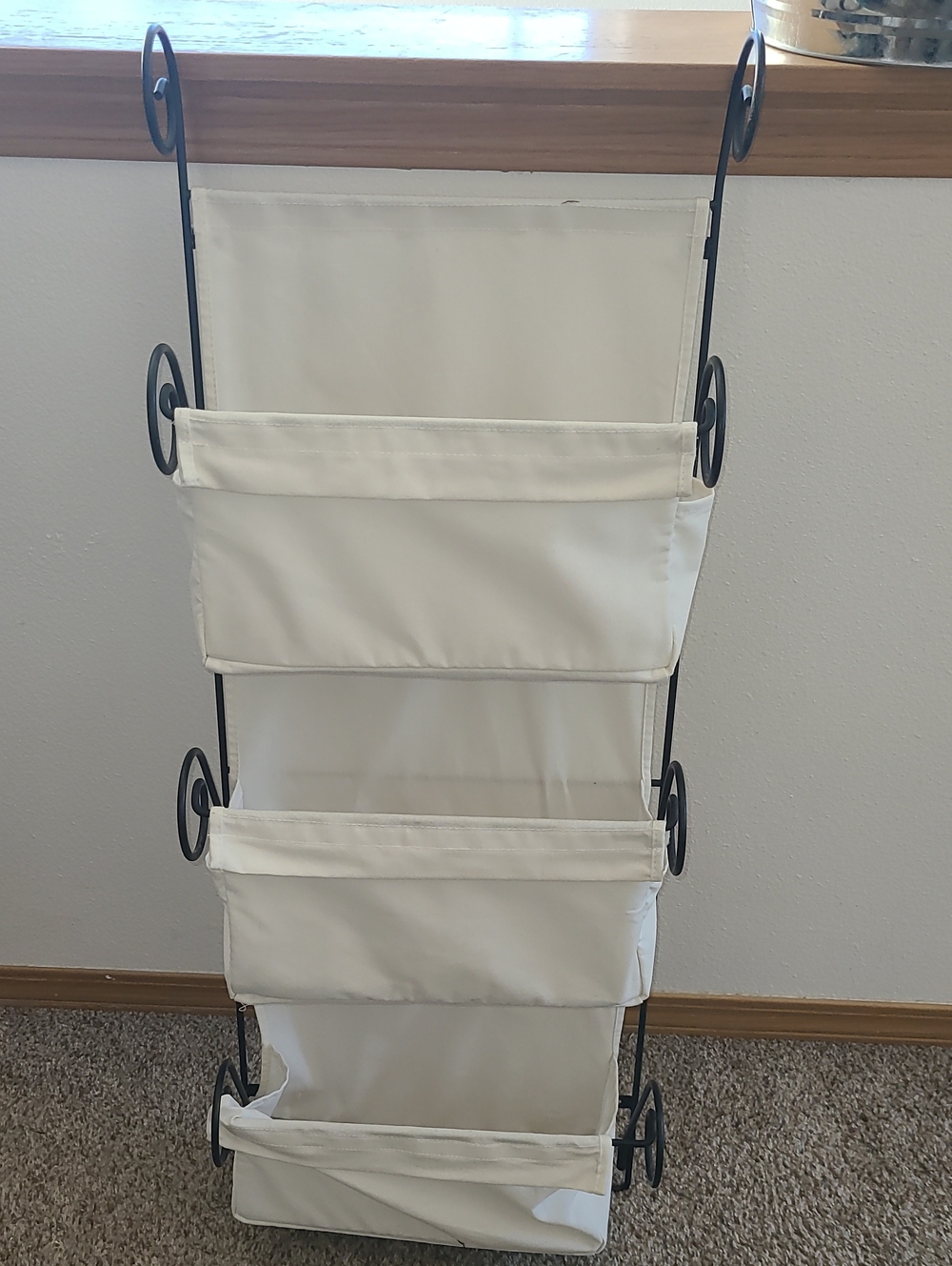 Vintage IKEA Canvas Hanging Storage Organizer in White